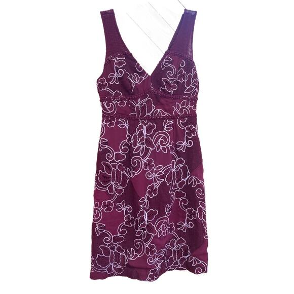 Anthropologie Lace Column Sheath Dress Red Burgundy - Picture 4 of 9